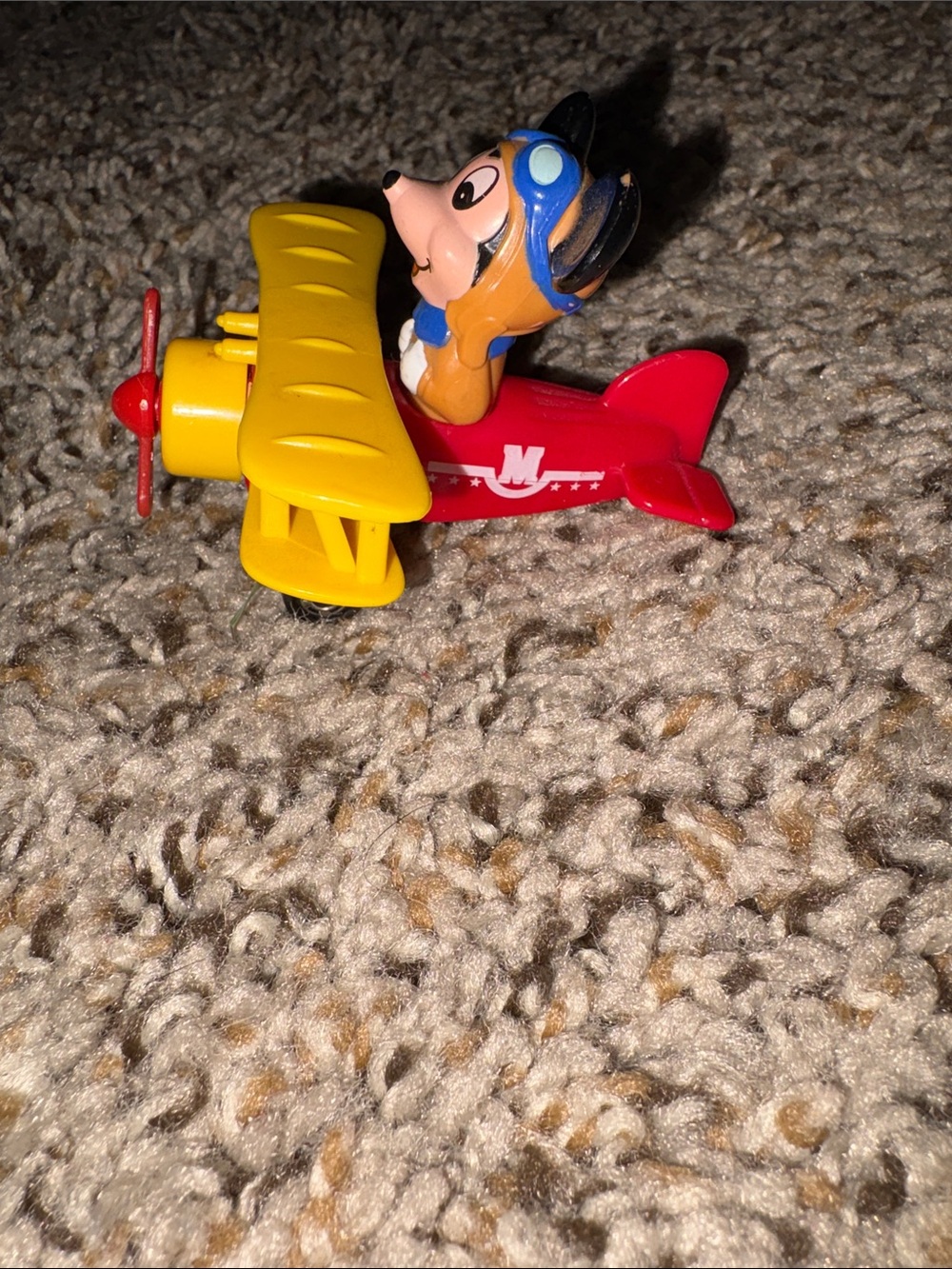 Vintage 70-80’s TOMY Walt Disney Micky Mouse Biplane toy